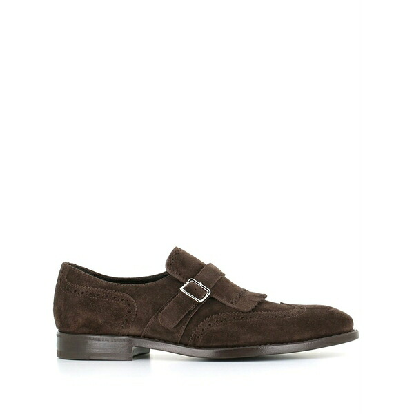 ヘンダーソン・ブラッコ メンズ 御召しものシューズ シューズ Suede monk shoes  Brown