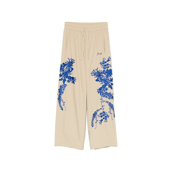 パロッシュ レディース カジュアルパンツ ボトムス Floral-embroidered trousers Neutrals|asty
