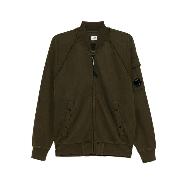 シーピーカンパニー メンズ ジャケット&ブルゾン アウター Fleece bomber jacket Green|asty