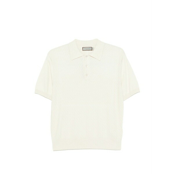 カナーリ メンズ ポロシャツ トップス Textured polo shirt Neutrals｜asty