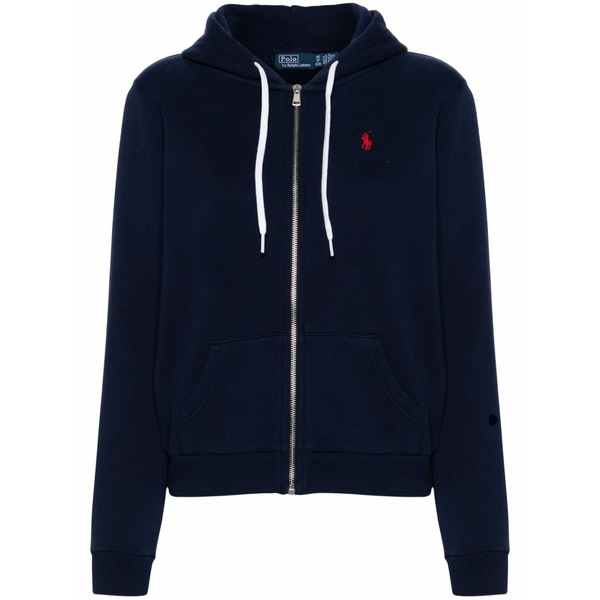 ラルフローレン レディース パーカー・スウェットシャツ アウター Polo pony-embroidered zip-up hoodie Blue