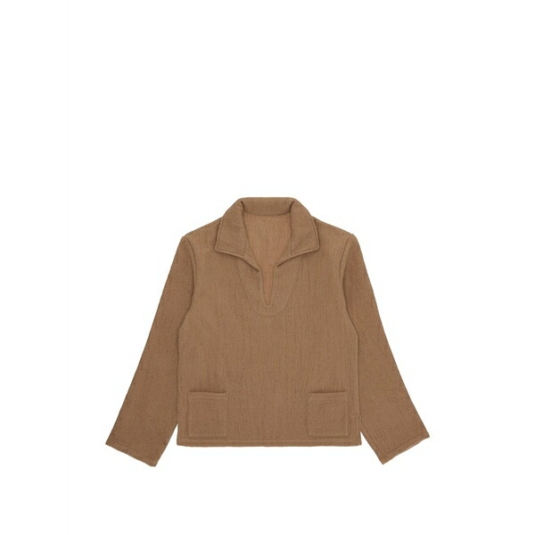 フォルテラ メンズ 編み物\u0026プルオーバー アウター Patch-pocket v-neck sweater Brown ニット・セーター-メンズファッション-トップス
