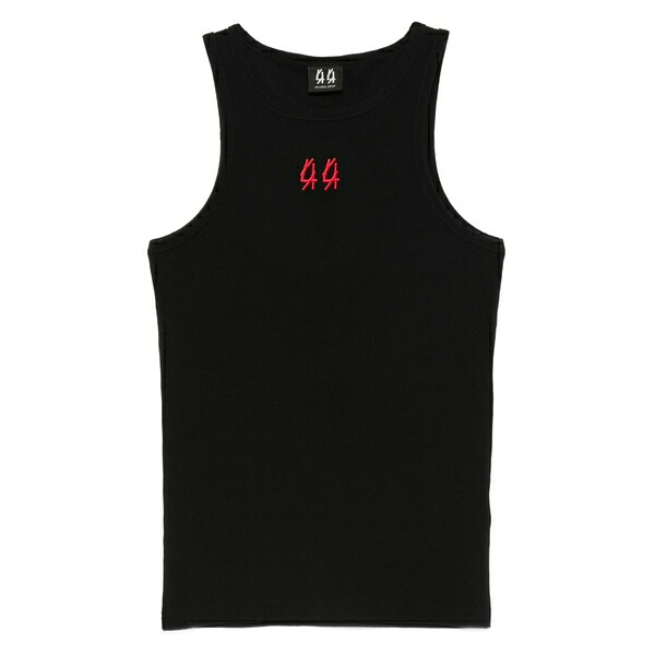 フォーティーフォー・レーベル・グループ メンズ プルオーバー トップス Embroidery tank top Black