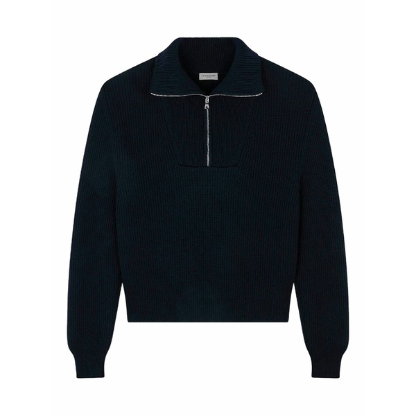 ポールアンドシャーク レディース 編み物\u0026スウェーター アウター Half-zip ribbed sweater Blue