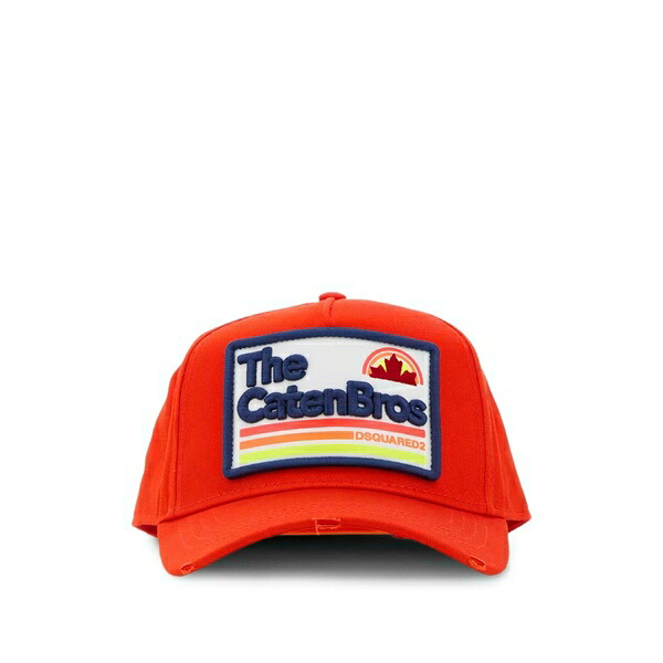 ディースクエアード メンズ かぶり笠 付属品 Patch-detail baseball cap Orange