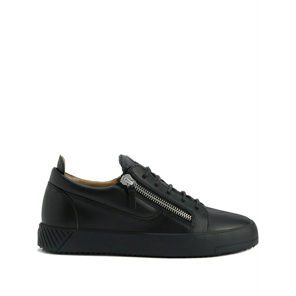 ジュゼッペザノッティ メンズ スニーカー シューズ Frankie zip-detail leather sneakers Black