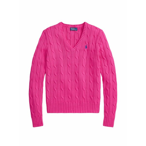 ラルフローレン レディース 編み物\u0026スウェーター アウター Cable-knit v-neck sweater Pink