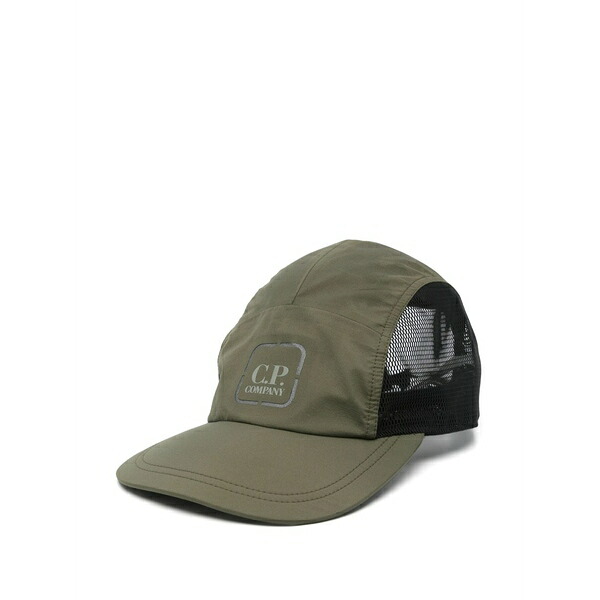 シーピーカンパニー メンズ かぶり笠 付属品 Logo-print cap Green