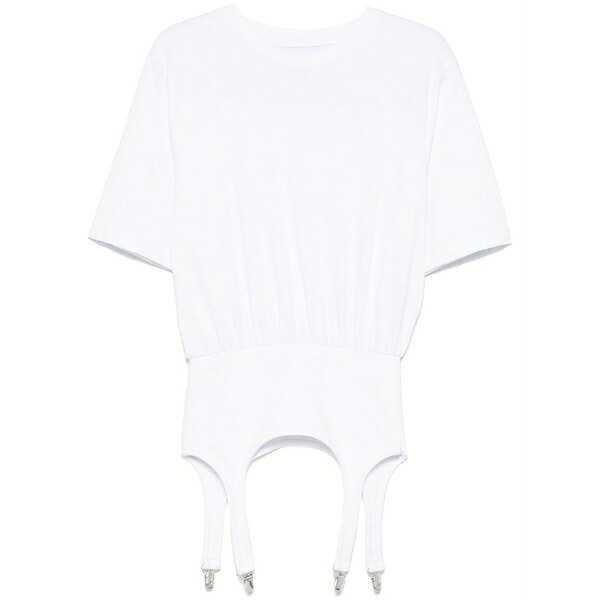 フィオルッチ レディース Tシャツ トップス Suspenders-detailed t-shirt White|asty