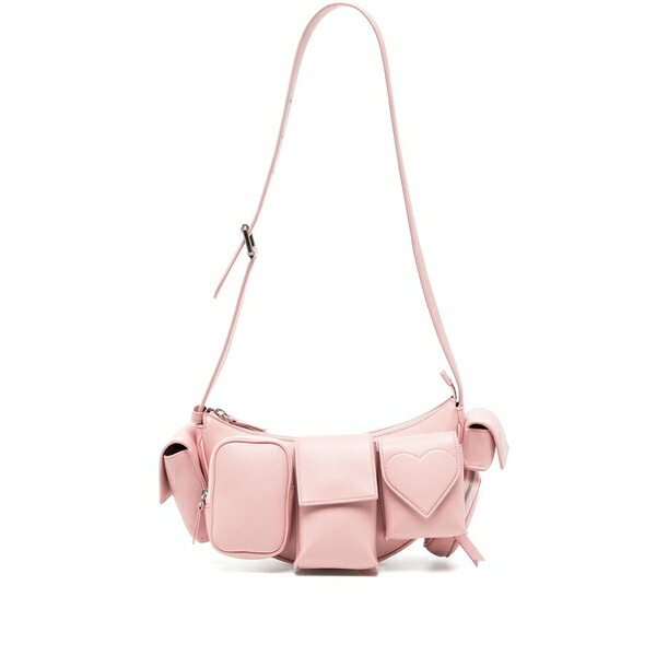 フィオルッチ レディース ショルダーバッグ 御徒面子 Super pocket leather bag Pink
