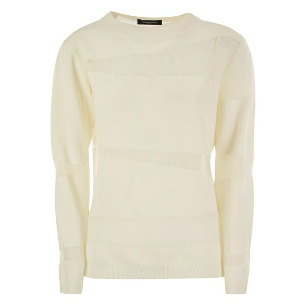 ファビアナ フィリッピ レディース ニット&セーター アウター Diagonal-insert long-sleeves sweater Neutrals｜asty