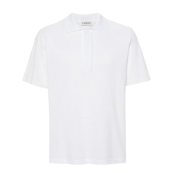 ランバン メンズ ポロシャツ トップス Short-sleeve cotton polo shirt White|asty