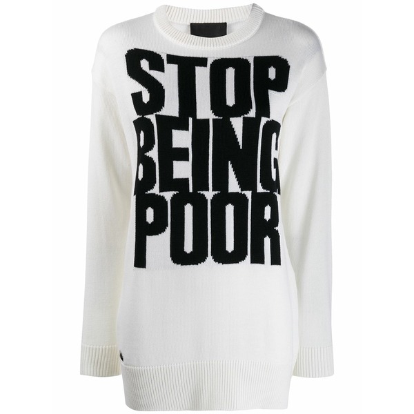 フィリッププレイン レディース ニット&セーター アウター Statement jumper White|asty