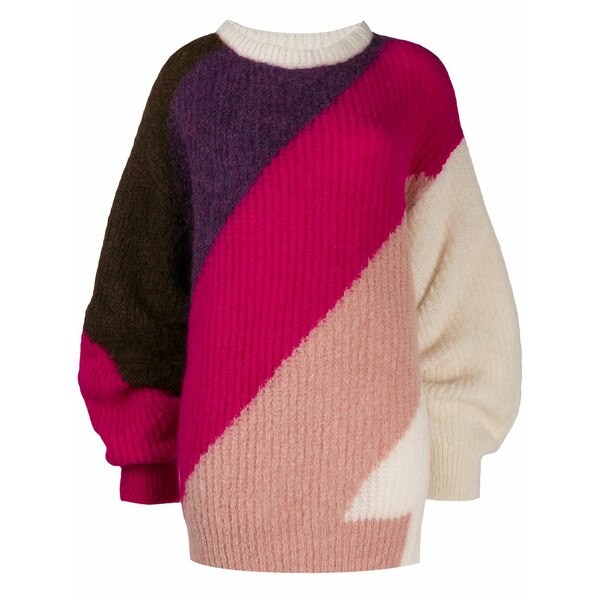 サーカス・ホテル レディース ニット&セーター アウター Diagonal stripe oversized jumper Pink｜asty