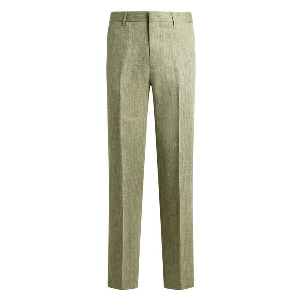エトロ メンズ カジュアルパンツ ボトムス Chevron-motif straight-leg trousers Green|asty