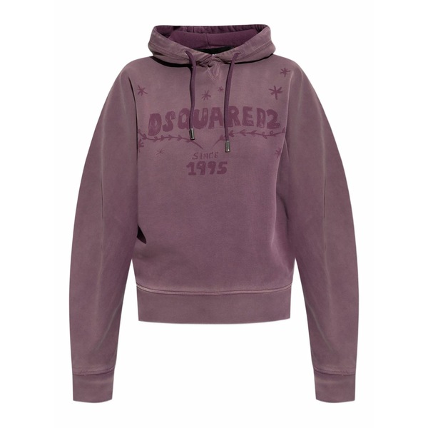 ディースクエアード レディース パーカー・スウェットシャツ アウター Logo hooded knitwear Purple