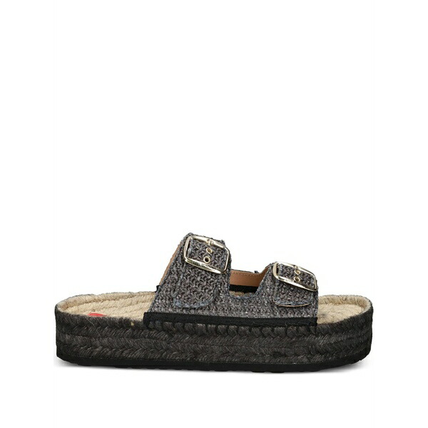 ラブ モスキーノ レディース サンダル シューズ Double-buckle espadrilles Black｜asty