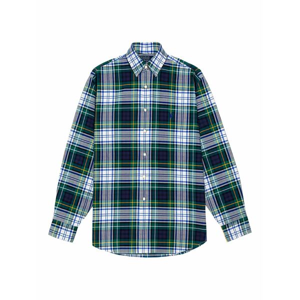 ラルフローレン メンズ プルオーバー トップス Plaid-pattern long-sleeve shirt Green