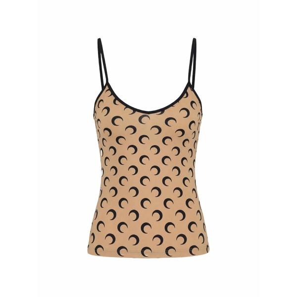 マリーン セル レディース カットソー トップス Moon printed jersey top Neutrals|asty