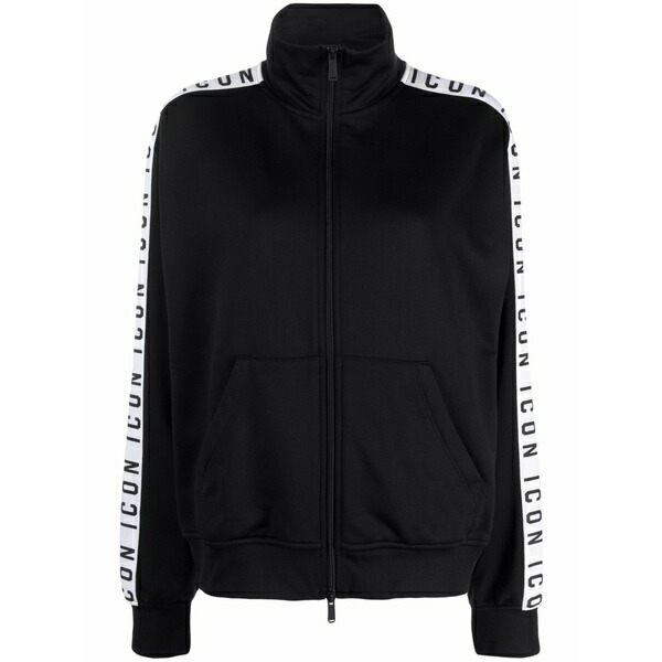 ディースクエアード レディース 上衣＆上衣 アウター Icon funnel-neck zip-up jacket Black コート・ジャケット-レディースファッション
