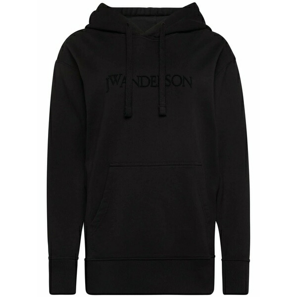 J.W.アンダーソン レディース パーカー・スウェットシャツ アウター Classic logo-embroidered hoodie Black