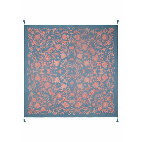 エトロ レディース えり巻き・袈裟・えり巻き 付属物 Floral tassel silk shawl Blue