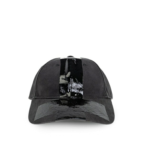 ヴェトモン メンズ 帽子 アクセサリー Stripe-detail baseball cap Black|asty