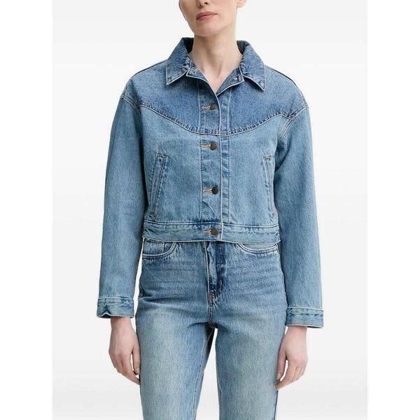 リーヴァイズジーンズ レディース 上衣＆上衣 アウター Point-collar denim jacket Blue