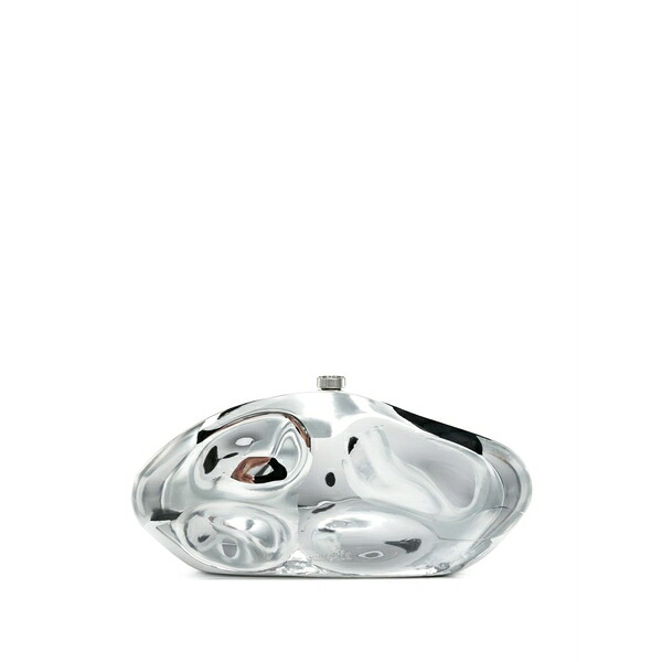 ブームガイア レディース クラッチペダル御徒面子 御徒面子 Caldera sculpted clutch bag Silver