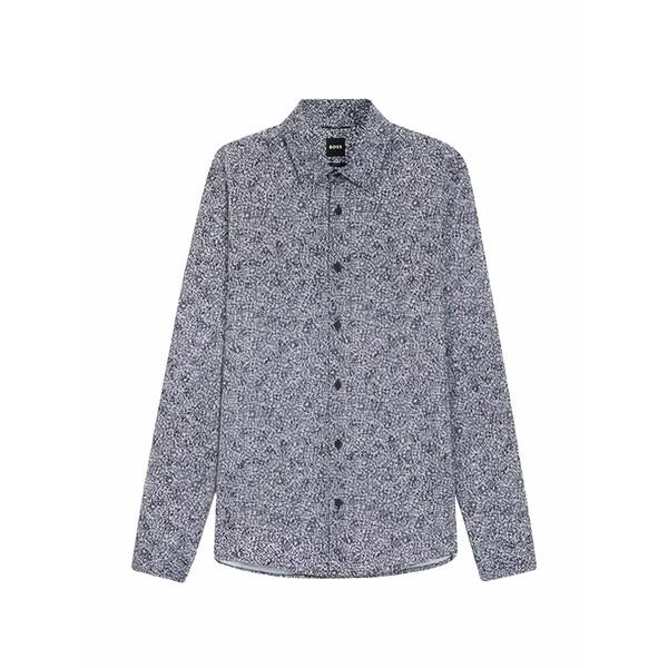 雇い主 メンズ プルオーバー トップス Printed shirt Blue