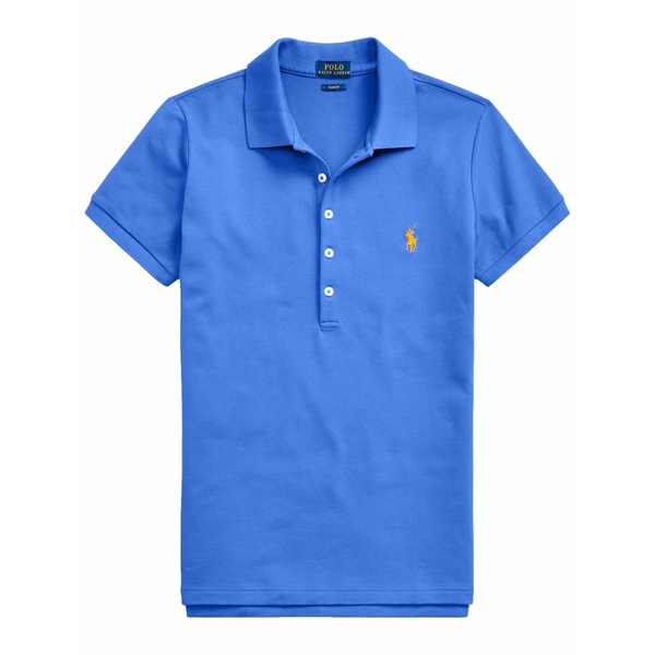 ラルフローレン レディース ポロシャツ トップス Julie logo-embroidered polo shirt Blue|asty