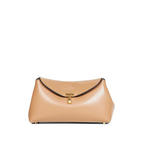 トーテム レディース クラッチペダル御徒面子 御徒面子 T-lock foldover leather clutch bag Brown