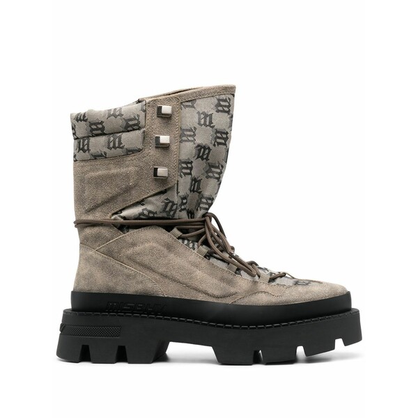 ミスビヘイブ メンズ スニーカー シューズ Logo-print hight-top sneakers Neutrals|asty