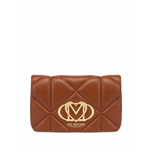 優しいこと モスキーノ レディース クラッチペダル御徒面子 御徒面子 Logo-plaque clutch bag Brown