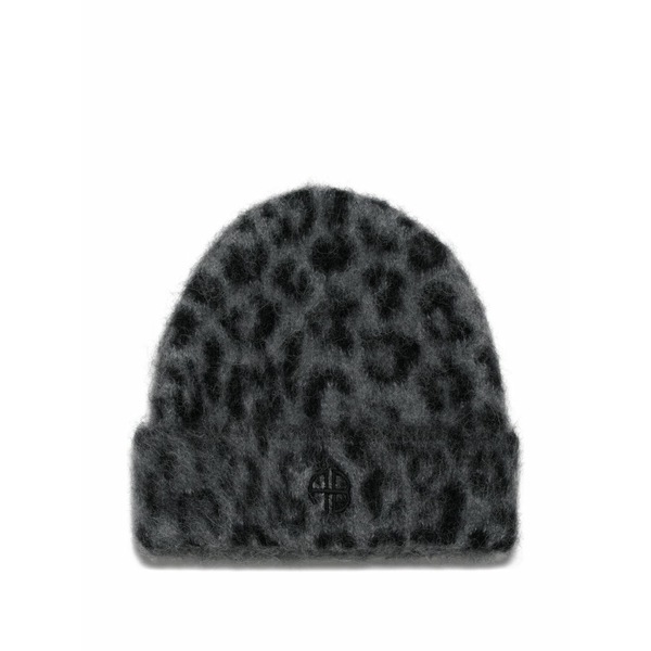 アニービン レディース かぶり笠 付属品 Elia leopard-print beanie Grey