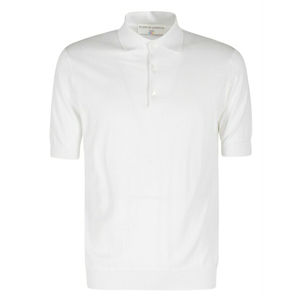 フィリッポ デ ラウレンティス メンズ スポーツシャツ トップス Short-sleeve polo shirt White トップス-メンズファッション-ポロシャツ