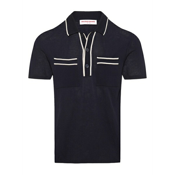 オールバー ブラウン メンズ ポロシャツ トップス Keeling short-sleeve polo shirt Blue｜asty 76,340円