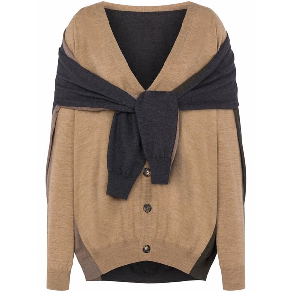 モスキーノ レディース ジレー アウター Layered cardigan Neutrals