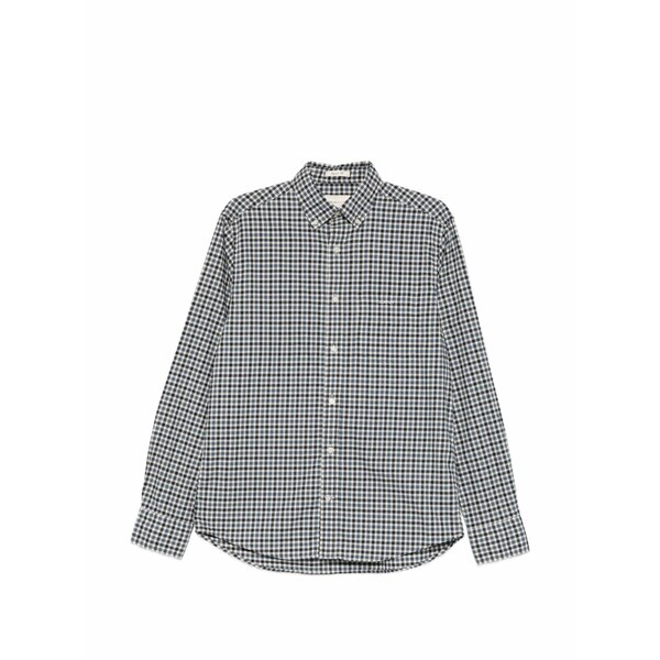 ガント メンズ シャツ トップス Twill gingham shirt Blue｜asty