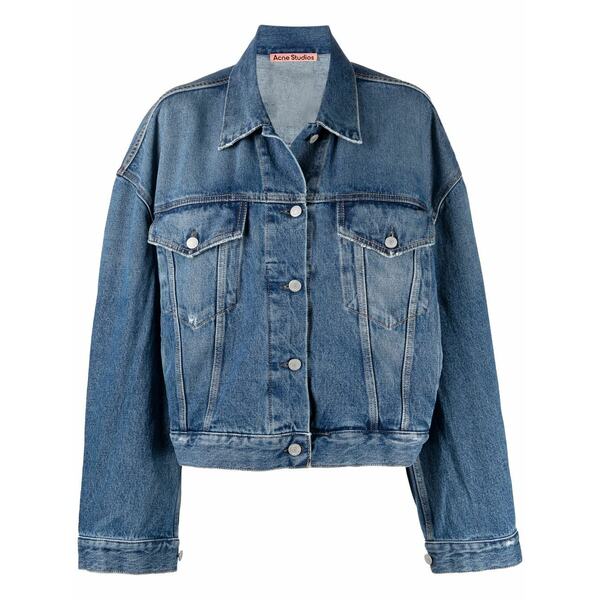 アクネ ストゥディオズ レディース 上衣＆上衣 アウター Cropped denim jacket Blue