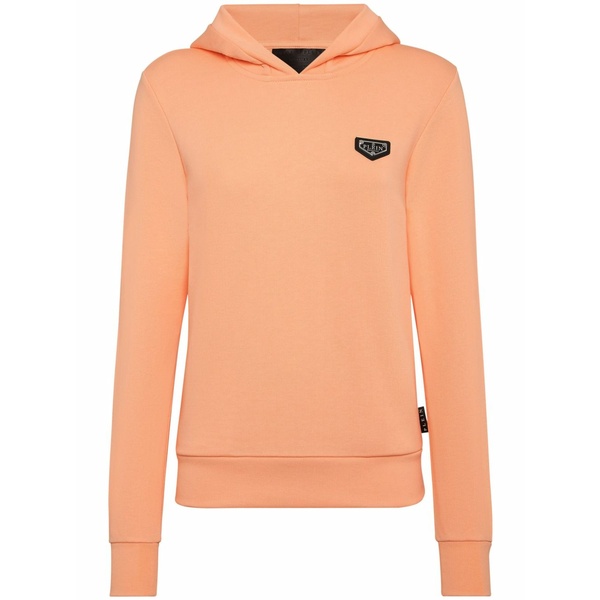 フィリップ飾り気の無い レディース パーカー・スウェットシャツ アウター Logo-plaque hoodie Orange