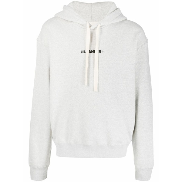 ジル・サンダー レディース パーカー・スウェットシャツ アウター Logo-print cotton hoodie Grey