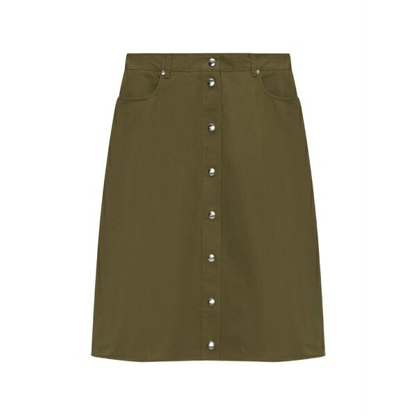エムエスジイエム レディース スカート ボトムス Buttoned midi a-line skirt Green|asty