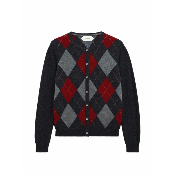 プリングル オブ スコットランド レディース ジレー アウター Argyle crew-neck cardigan Grey