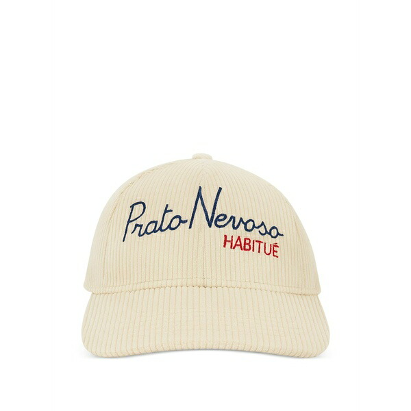 エムシーツーセイントバース メンズ 帽子 アクセサリー Embroidered corduroy hat Neutrals|asty