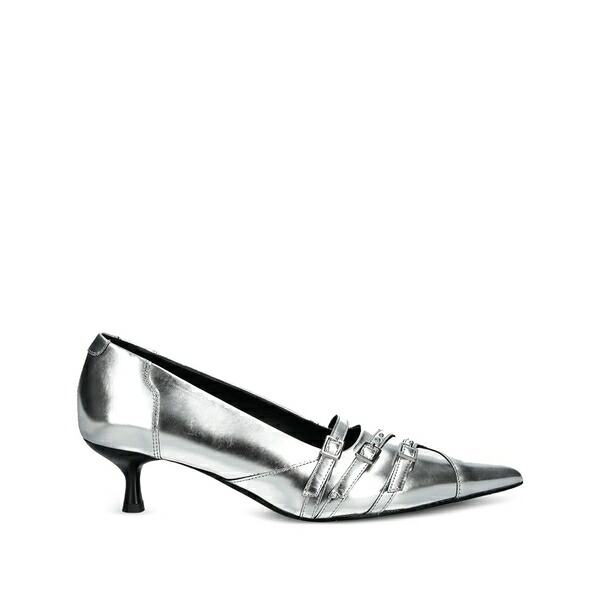 渡り者 レディース パンプス シューズ 50粍 lykke pointed-toe buckle pumps Silver