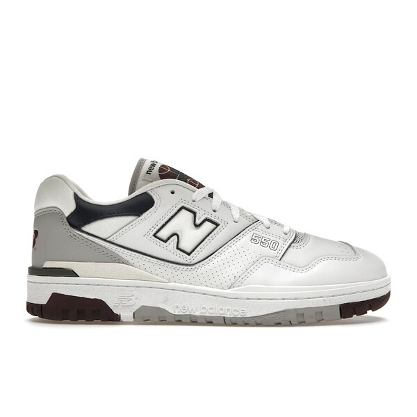New Balance ニューバランス メンズ スニーカー 【New Balance 550 White Natural Indigo Burgundy】 サイズ US_6.5(24.5cm) White/Natural Indigo/Burgundy|asty