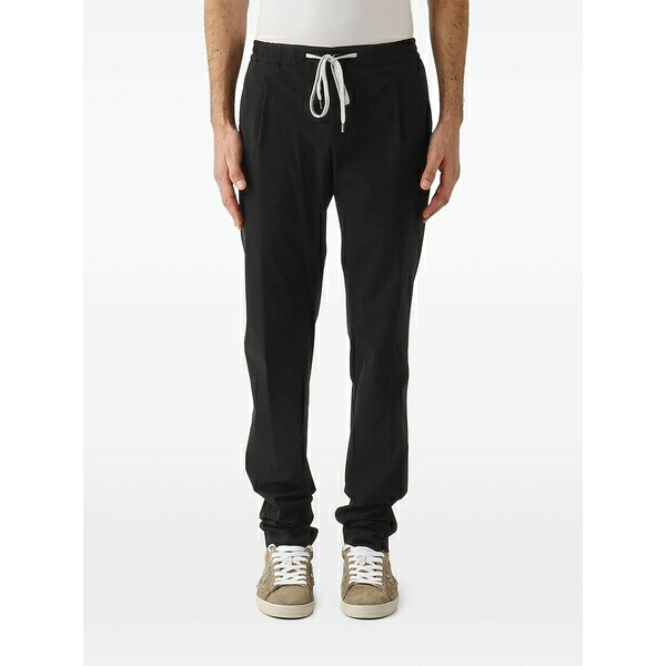 PTトリノ メンズ 心地好いズボン下 ボトムス Drawstring pleated trousers Black
