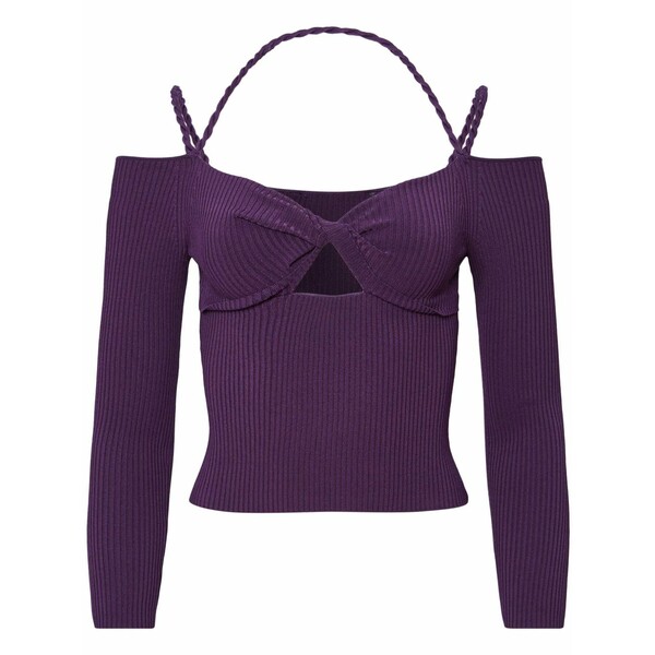 アルチュザラ レディース 編み物\u0026ティーシャツ アウター Odin cut-out ribbed-knit top Purple