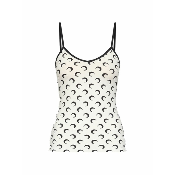 マリーン セル レディース カットソー トップス Moon-print top White｜asty